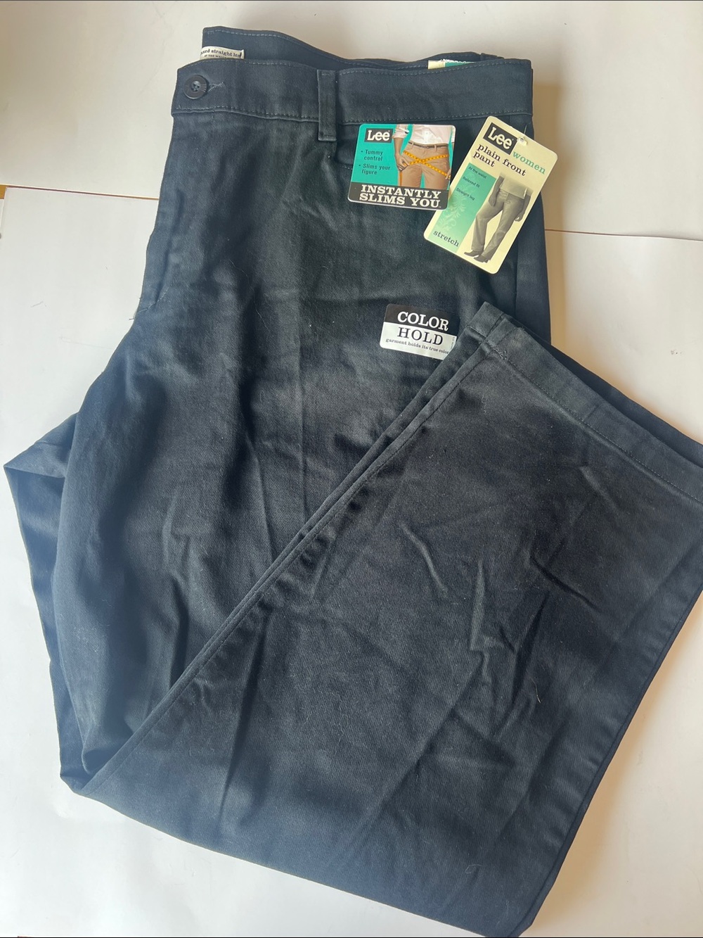 Lee plus size Black Color-Hold Straight Leg Pants